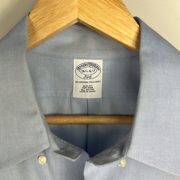 Brooks Brothers 346 Slim Fit Non-Iron All Cotton Button Up Shirt - Picture 2 of 6